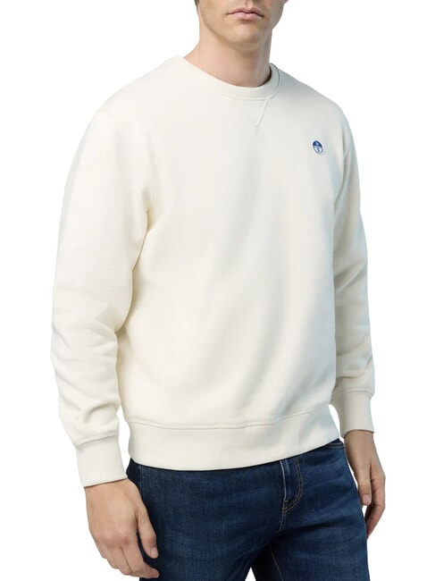 ROUND LOGO Sweat-shirt ras du cou en coton Guimauve - Pulls molletonn&eacute;s