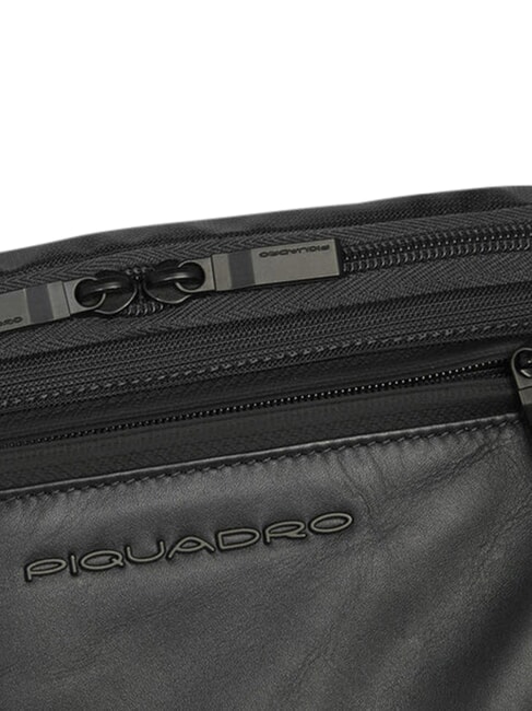 ORION Sac banane en cuir et tissu Noir - Sacs banane