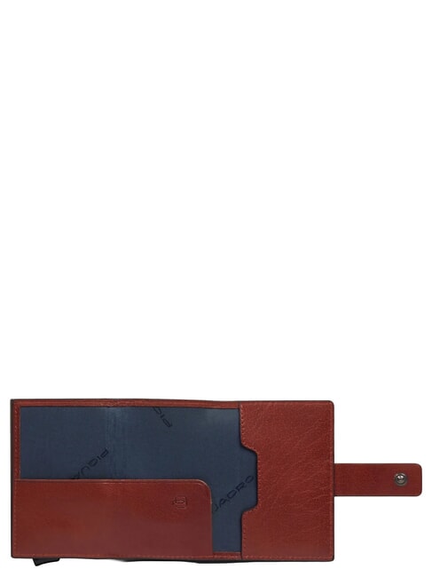 S141 Porte-cartes automatique en m&eacute;tal et cuir CUIR - Portefeuilles Homme