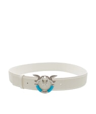 PINKO LOVE BERRY ceinture en cuir nuage blanc mat argent - Ceintures - 2