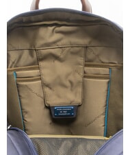 PIQUADRO BRIEF Sac &agrave; dos pour pc 14" et tablette bleu/cuir - Sacs &agrave; dos pour ordinateur portable - 5