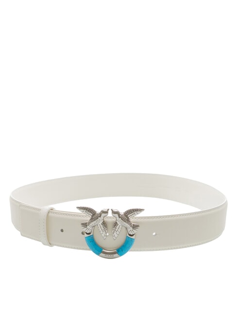 LOVE BERRY ceinture en cuir nuage blanc mat argent - Ceintures