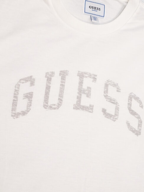 MARINE LOGO T-shirt &agrave; manches courtes &agrave; effet d&eacute;lav&eacute; blanc pur - T-shirt