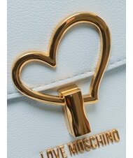 LOVE MOSCHINO HEART TURNLOCK Mini sac &agrave; main avec bandouli&egrave;re bleu clair - Sacs pour Femme - 3