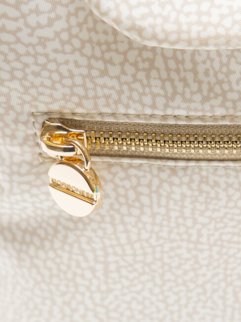 BORBONAIS Sac &agrave; dos moyen en tissu coton blanc - Sacs pour Femme