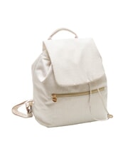 BORBONESE BORBONAIS Sac &agrave; dos moyen en tissu coton blanc - Sacs pour Femme - 4
