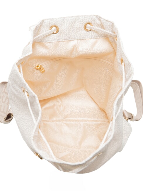 BORBONAIS Sac &agrave; dos moyen en tissu coton blanc - Sacs pour Femme