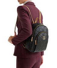ALVIERO MARTINI PRIMA CLASSE MATELASSE Sac &agrave; dos en tissu effet nappa Noir - Sacs pour Femme - 4