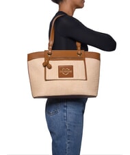 LOVE MOSCHINO STRAW CHIC sac bandouli&egrave;re cuir naturel - Sacs pour Femme - 4