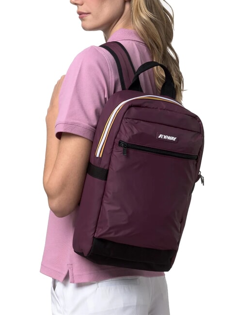 MID LAON Sac &agrave; dos en nylon d&eacute;perlant vin violet mauve - Sacs &agrave; dos pour l'&Eacute;cole & les Loisirs
