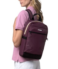 KWAY MID LAON Sac &agrave; dos en nylon d&eacute;perlant vin violet mauve - Sacs &agrave; dos pour l'&Eacute;cole & les Loisirs - 4