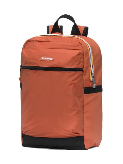 LAON Sac &agrave; dos en nylon brun orang&eacute; - Sacs &agrave; dos pour l'&Eacute;cole & les Loisirs