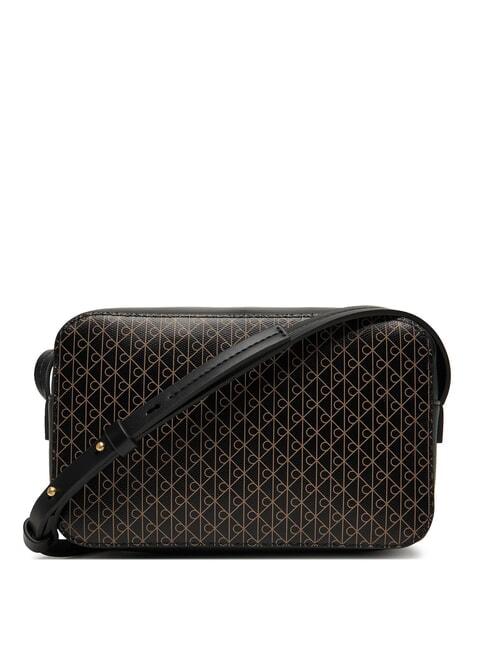 COATED EMBLEM Mini sac bandouli&egrave;re aop noir - Sacs pour Femme