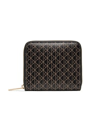 CALVIN KLEIN COATED EMBLEM Petit portefeuille aop noir - Portefeuilles Femme - 3