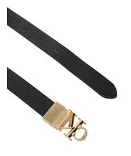 CALVIN KLEIN CK HARDWARE Ceinture r&eacute;versible en cuir noir / or clair antique - Ceintures - 3