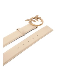 PINKO LOVE BERRY ceinture en cuir beige-gris fum&eacute;-or antique - Ceintures - 2