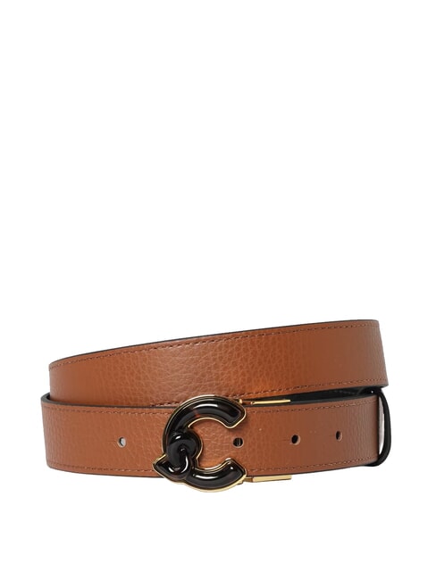 C-ME MARBLE  ceinture en cuir noir/cognac - Ceintures