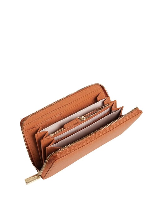 METALLIC SOFT Portefeuille zipp&eacute; en cuir textur&eacute; crabe - Portefeuilles Femme