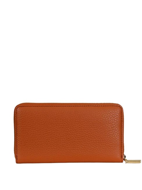 METALLIC SOFT Portefeuille zipp&eacute; en cuir textur&eacute; crabe - Portefeuilles Femme