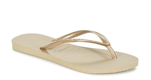 Tongs HAVAINAS SLIM SABLE GRIS / LIGHT GOLDEN - Chaussures Femme