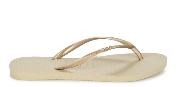 Tongs HAVAINAS SLIM SABLE GRIS / LIGHT GOLDEN - Chaussures Femme