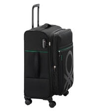 BENETTON By DELSEY COLOR BLOCK Cabine extensible + chariot moyen + grand ensemble Noir - Ensemble Valises - 2