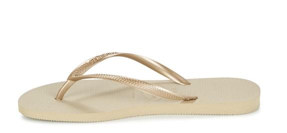 Tongs HAVAINAS SLIM SABLE GRIS / LIGHT GOLDEN - Chaussures Femme