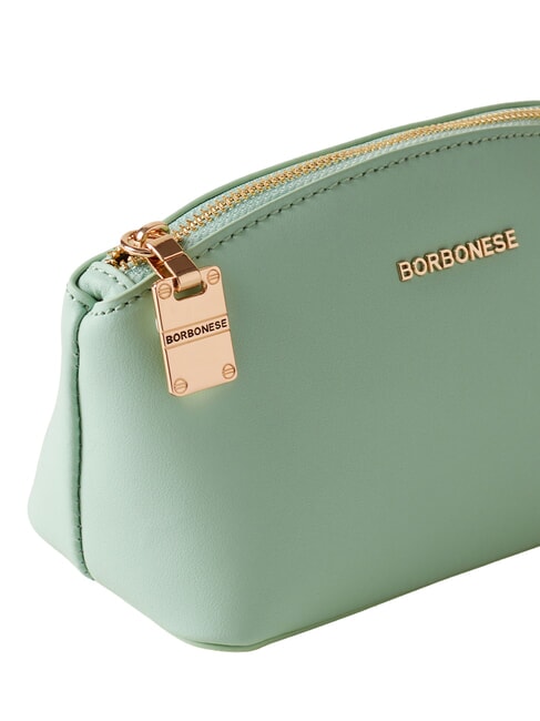 LETTERING Mini trousse de toilette en cuir lichen - Pochettes & Trousses