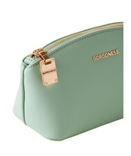 BORBONESE LETTERING Mini trousse de toilette en cuir lichen - Pochettes & Trousses - 4