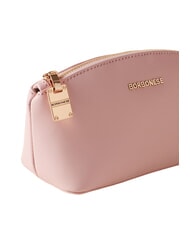BORBONESE LETTERING Mini trousse de toilette en cuir lotus rose - Pochettes & Trousses - 4