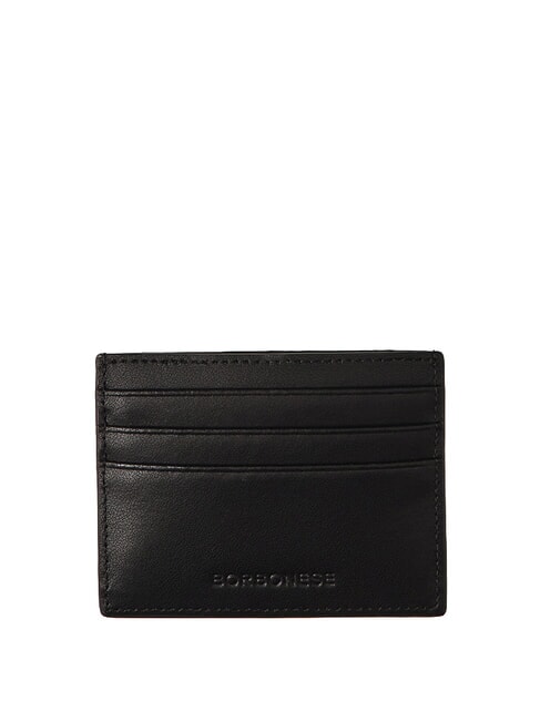 LETTERING Porte-cartes plat en cuir Noir - Portefeuilles Femme