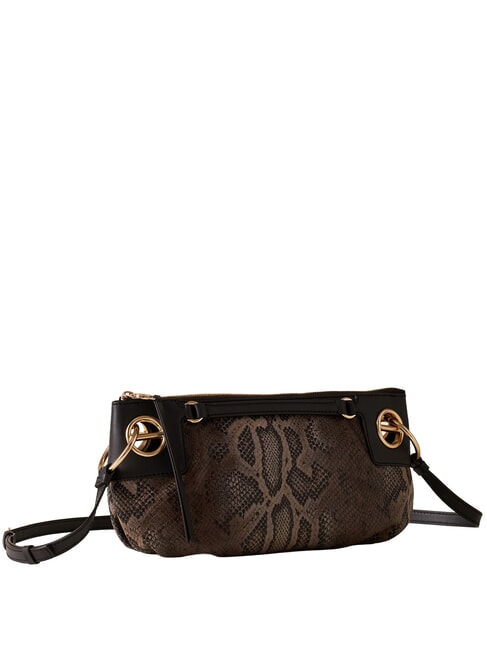 LONDON sac en cuir imprim&eacute; python brun/&eacute;b&egrave;ne - Sacs pour Femme
