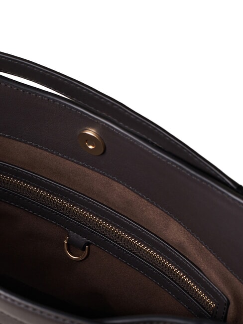 LONDON Python Sac &agrave; main avec bandouli&egrave;re brun/&eacute;b&egrave;ne - Sacs pour Femme