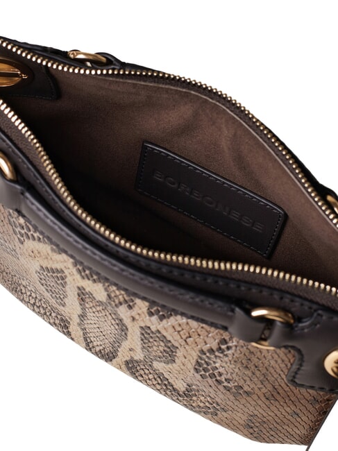 LONDON Sac bandouli&egrave;re en cuir brun/&eacute;b&egrave;ne - Sacs pour Femme