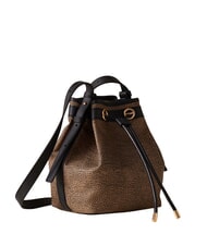 BORBONESE FLIGHT Mini sac bandouli&egrave;re seau op naturel / noir - Sacs pour Femme - 2