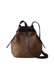 BORBONESE FLIGHT Mini sac bandouli&egrave;re seau op naturel / noir - Sacs pour Femme - 3