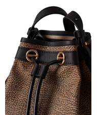 BORBONESE FLIGHT Mini sac bandouli&egrave;re seau op naturel / noir - Sacs pour Femme - 4