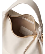 BORBONESE PRIVE Sac bandouli&egrave;re en cuir coton blanc - Sacs pour Femme - 5