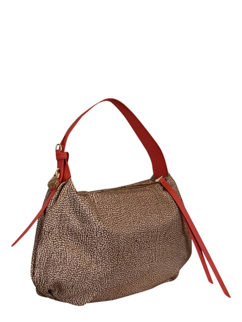 PRIVE Sac bandouli&egrave;re Hobo papaye beige/rouge - Sacs pour Femme
