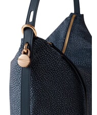 BORBONESE PRIVE Sac bandouli&egrave;re vertical lapis bleu - Sacs pour Femme - 4