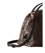 BORBONESE SEXY Sac &agrave; main en cuir, avec bandouli&egrave;re brun/&eacute;b&egrave;ne - Sacs pour Femme - 4