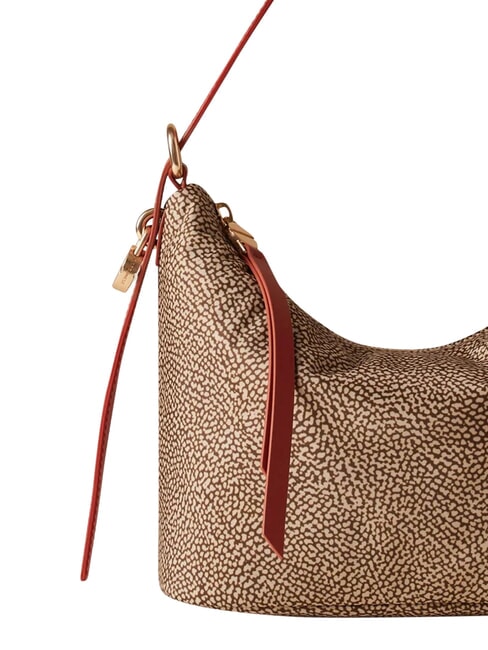 PRIVE Sac bandouli&egrave;re Hobo papaye beige/rouge - Sacs pour Femme