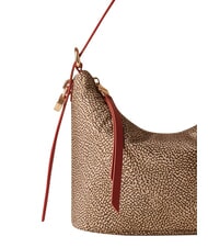 BORBONESE PRIVE Sac bandouli&egrave;re Hobo papaye beige/rouge - Sacs pour Femme - 4