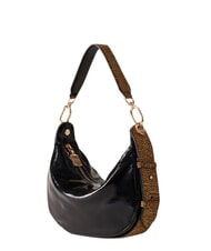 BORBONESE OYSTER Sac bandouli&egrave;re en cuir NOIR / NATUREL OP - Sacs pour Femme - 3
