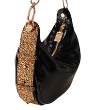 BORBONESE OYSTER Sac bandouli&egrave;re en cuir NOIR / NATUREL OP - Sacs pour Femme - 4