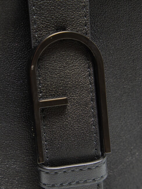 CAMPIONARIO - FLOW sac bandouli&egrave;re en cuir Noir - Sacs pour Femme