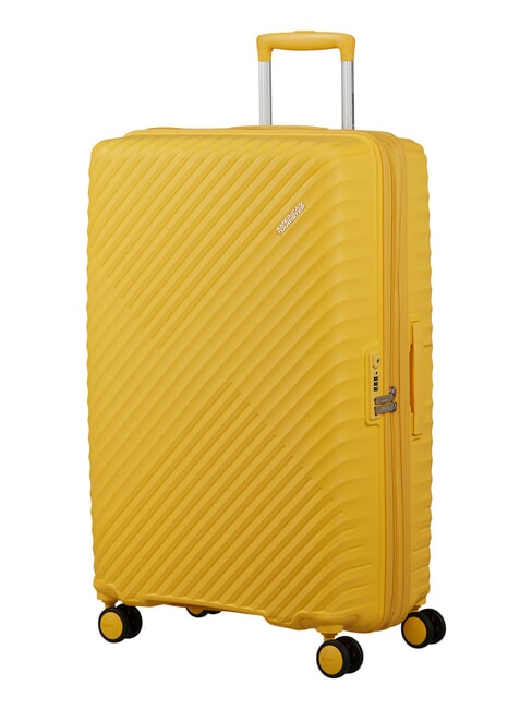 DIABLAST Valise trolley moyenne, extensible, avec serrure TSA jaune num&eacute;rique - Valises Rigides