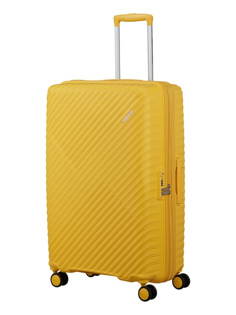 DIABLAST Valise trolley moyenne, extensible, avec serrure TSA jaune num&eacute;rique - Valises Rigides
