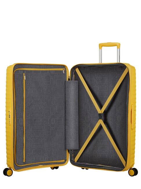 DIABLAST Valise trolley moyenne, extensible, avec serrure TSA jaune num&eacute;rique - Valises Rigides
