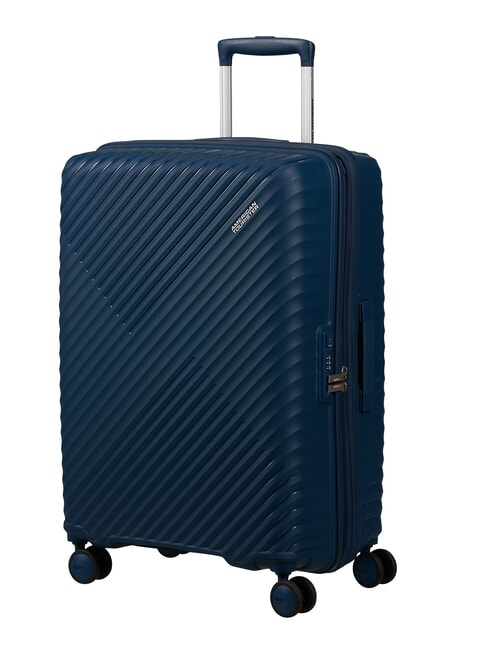 DIABLAST Valise trolley moyenne, extensible, avec serrure TSA bleu vague sombre - Valises Rigides